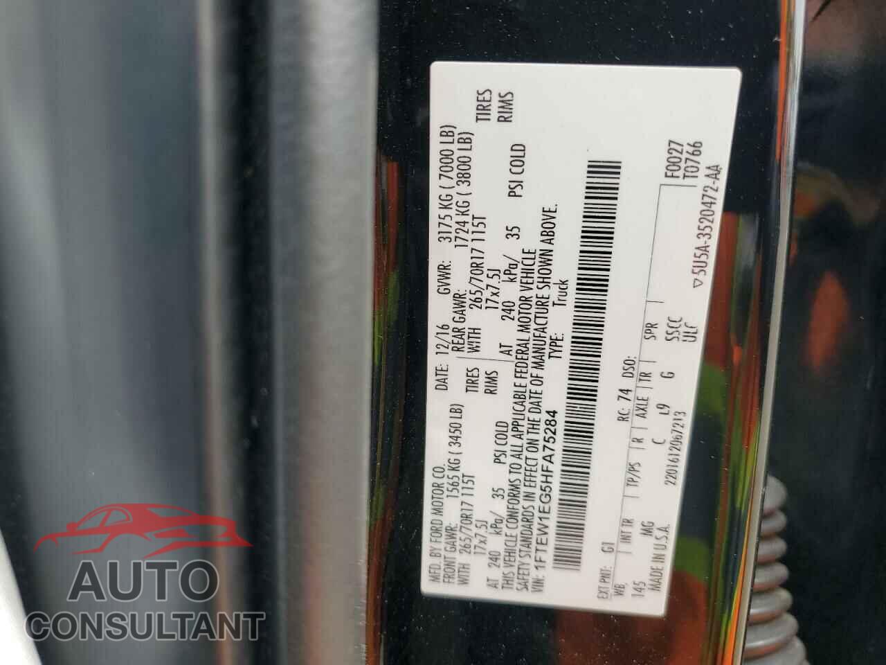 FORD F-150 2017 - 1FTEW1EG5HFA75284