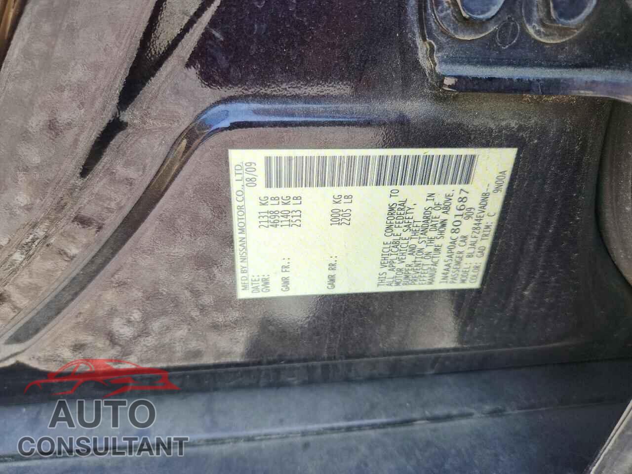 NISSAN MAXIMA 2010 - 1N4AA5AP0AC801687
