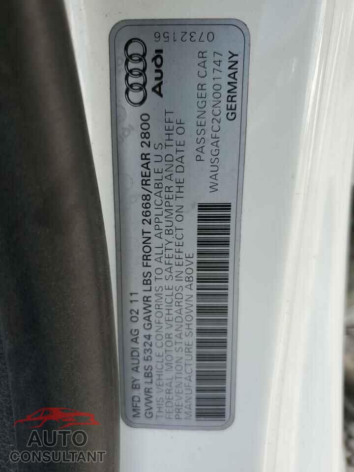 AUDI A7 2012 - WAUSGAFC2CN001747