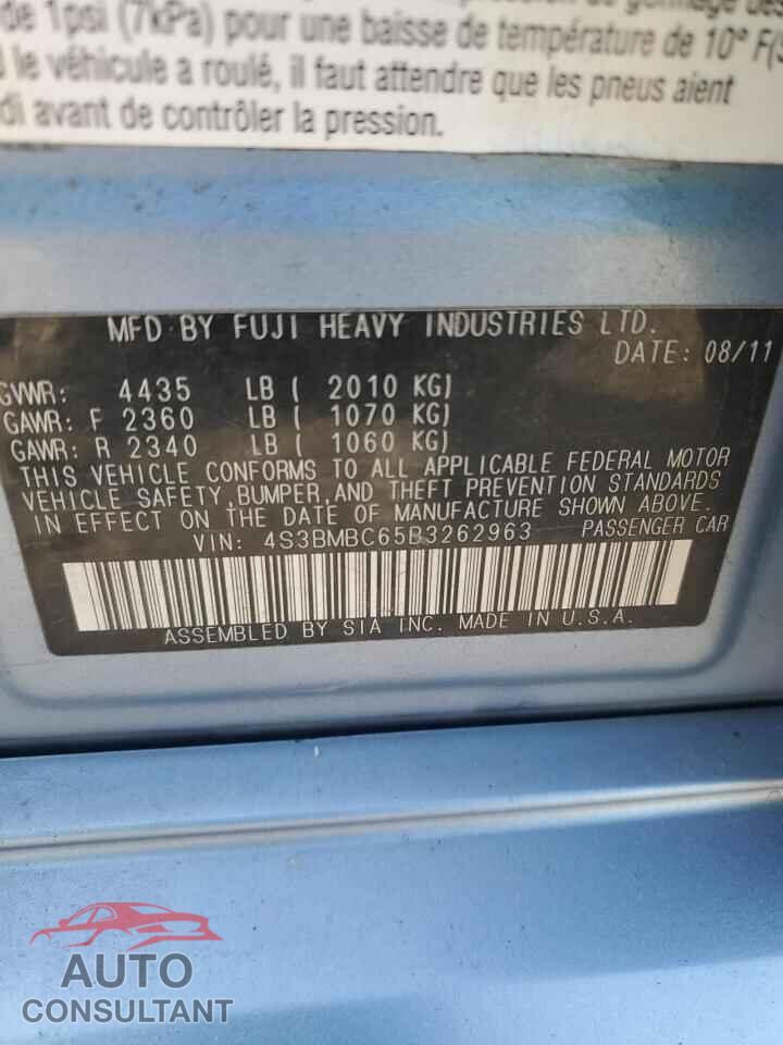 SUBARU LEGACY 2011 - 4S3BMBC65B3262963