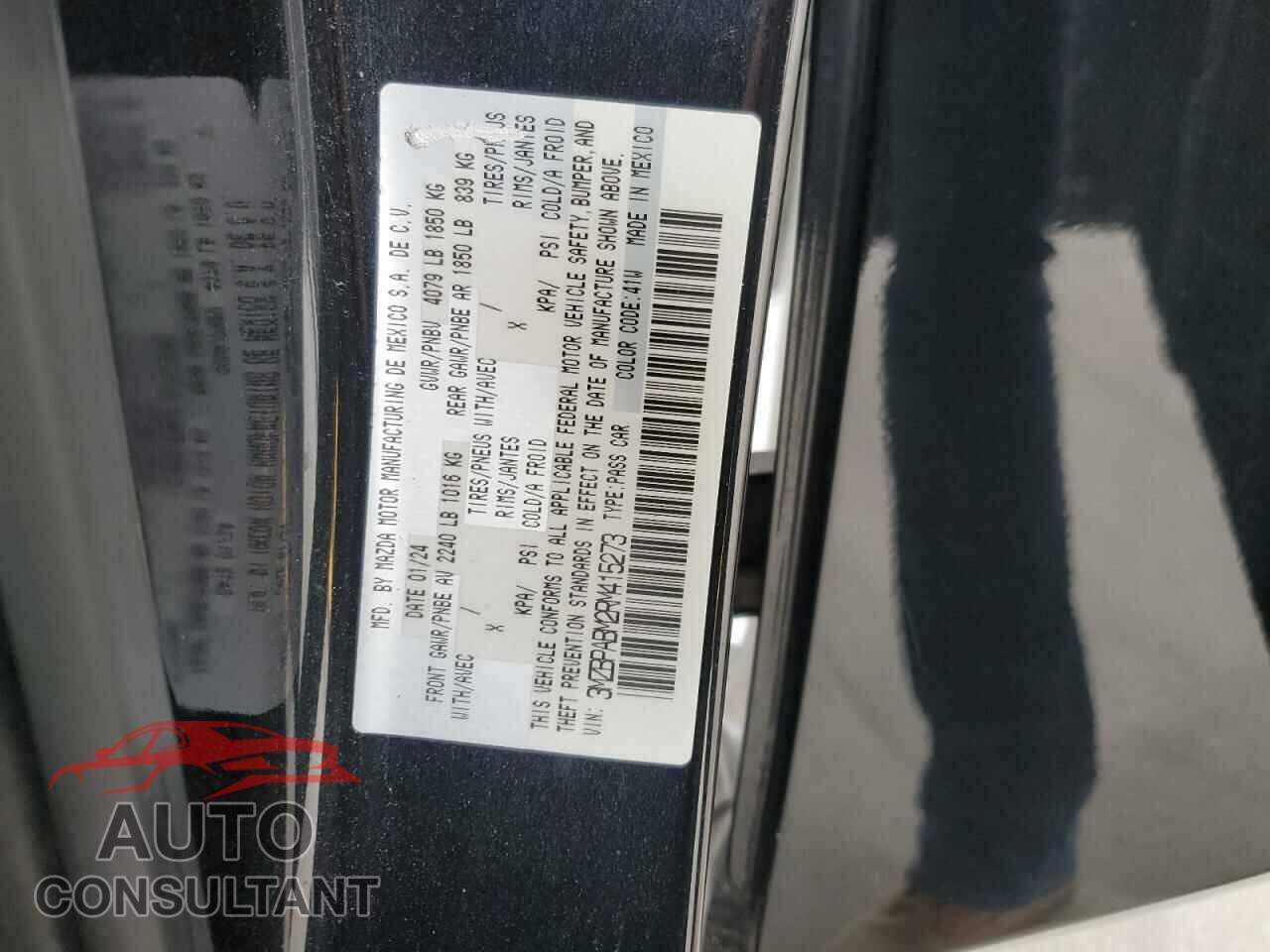 MAZDA 3 SELECT S 2024 - 3MZBPABM2RM415273