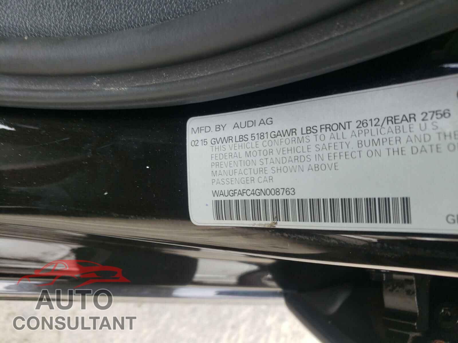 AUDI A6 2016 - WAUGFAFC4GN008763