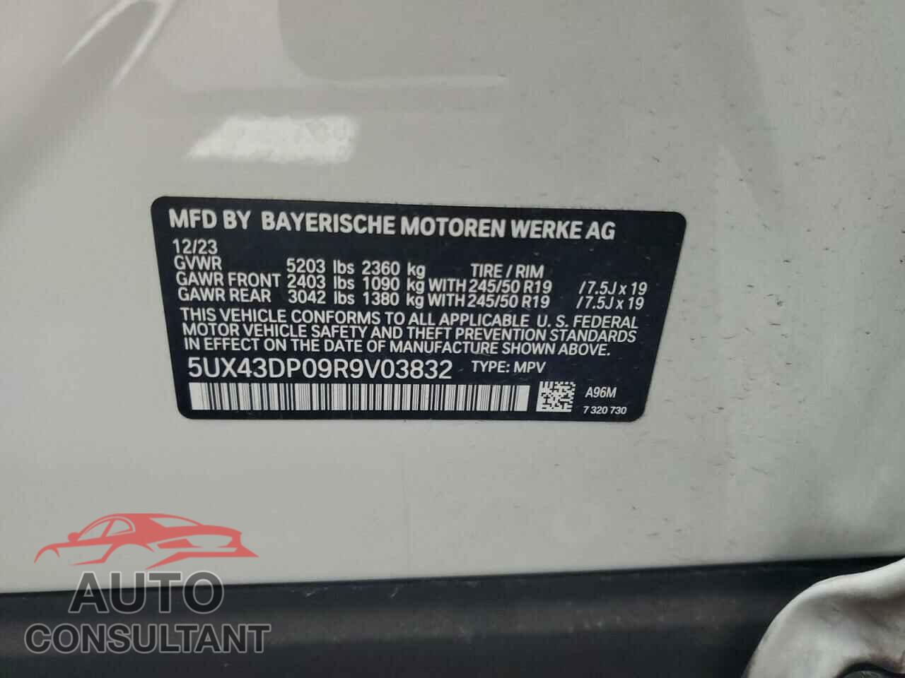 BMW X3 2024 - 5UX43DP09R9V03832
