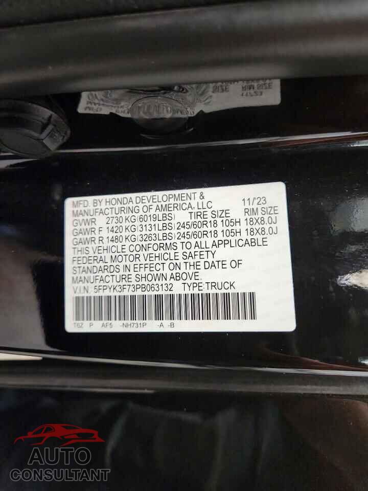HONDA RIDGELINE 2023 - 5FPYK3F73PB063132