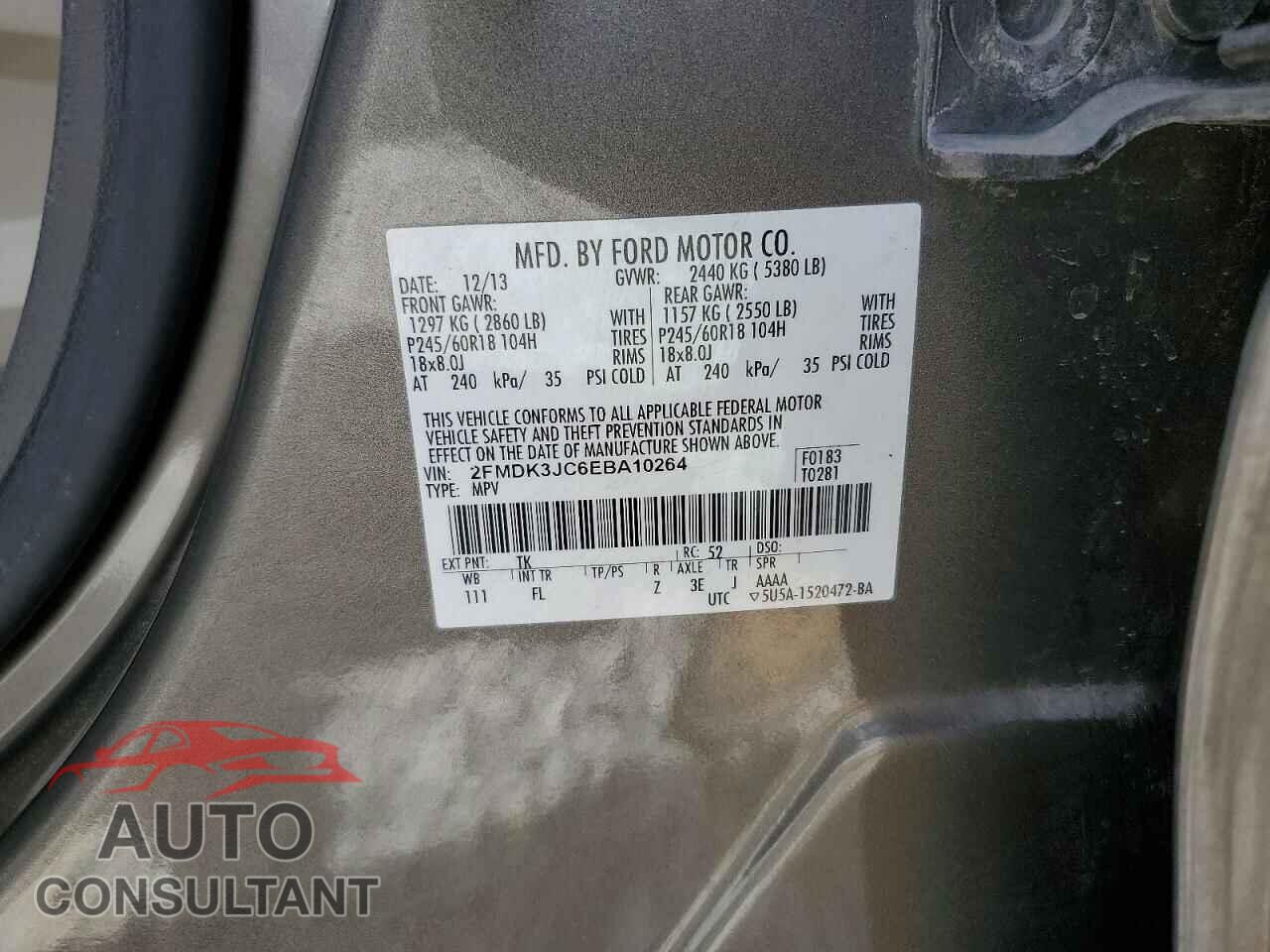 FORD EDGE 2014 - 2FMDK3JC6EBA10264