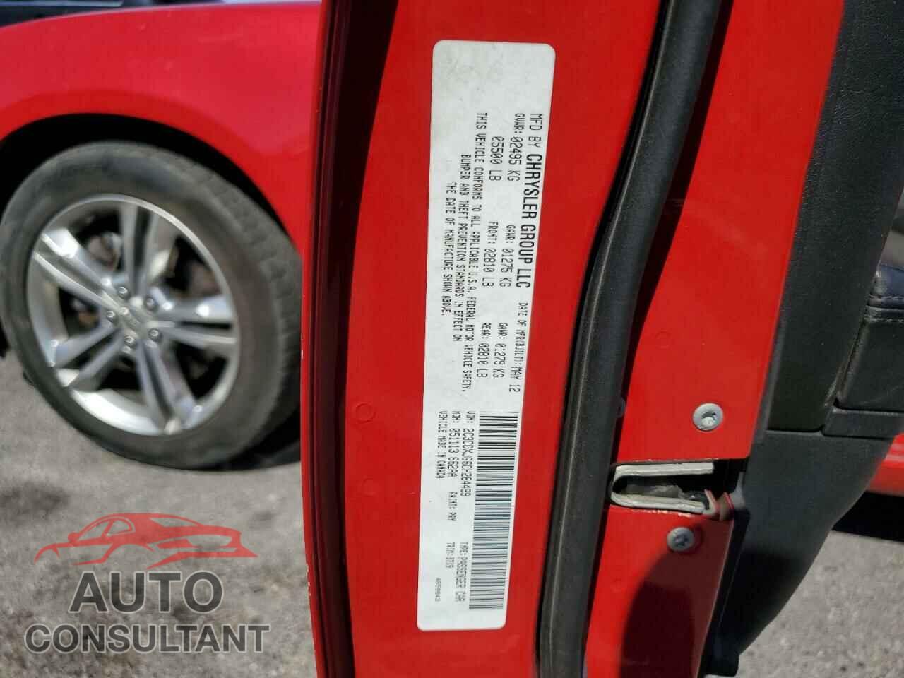 DODGE CHARGER 2012 - 2C3CDXJG6CH284499