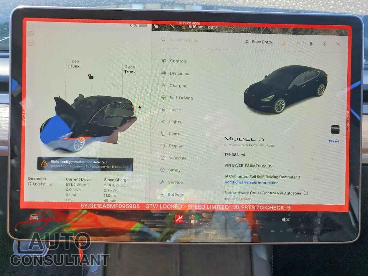 TESLA MODEL 3 2021 - 5YJ3E1EA6MF095905