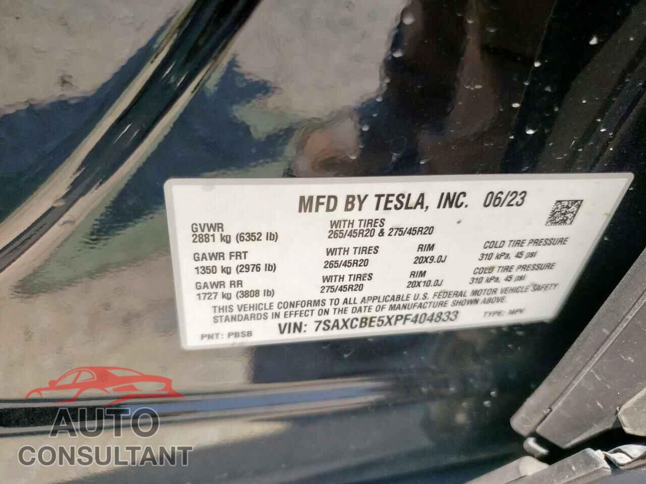 TESLA MODEL X 2023 - 7SAXCBE5XPF404833