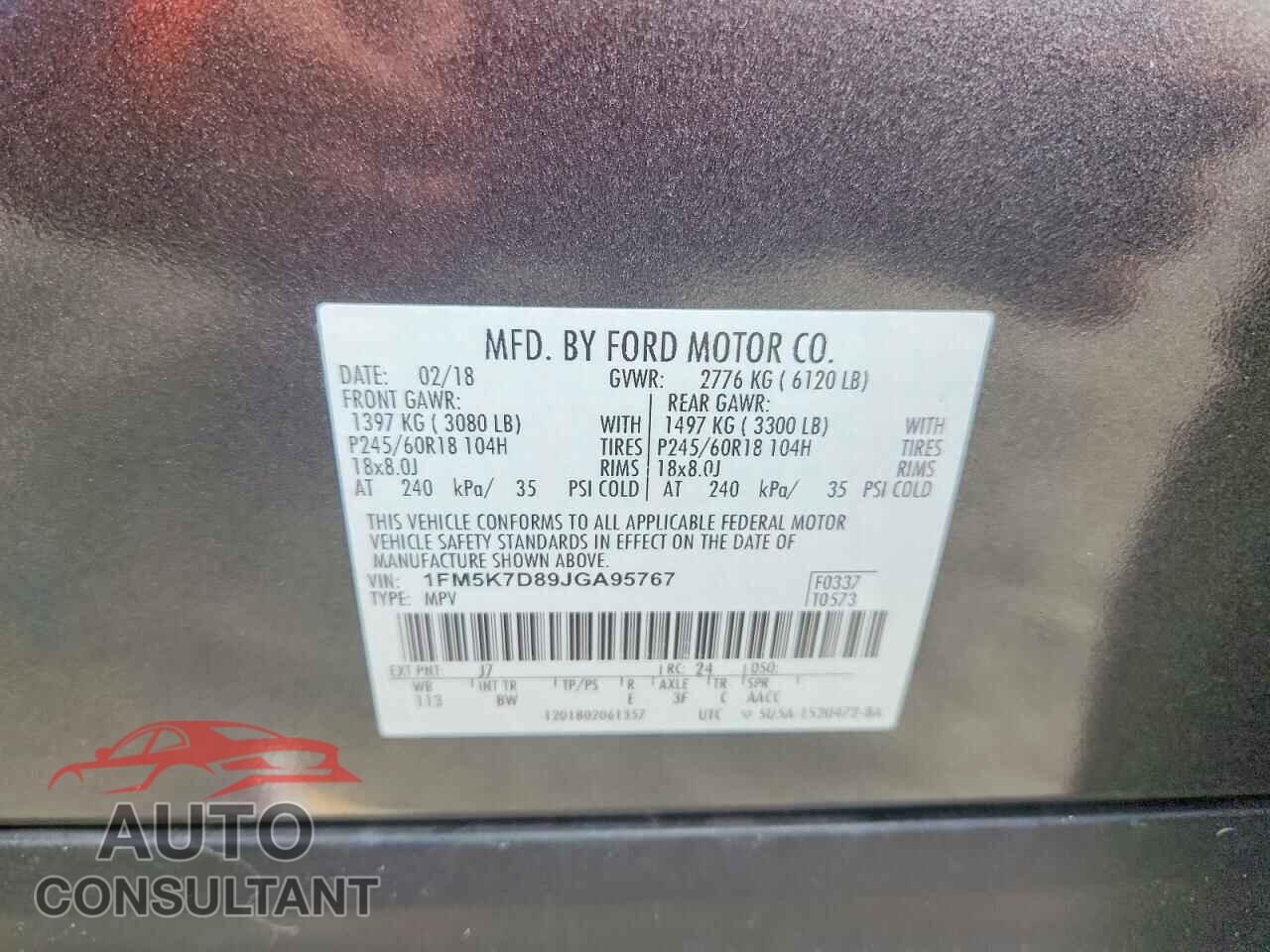 FORD EXPLORER 2018 - 1FM5K7D89JGA95767
