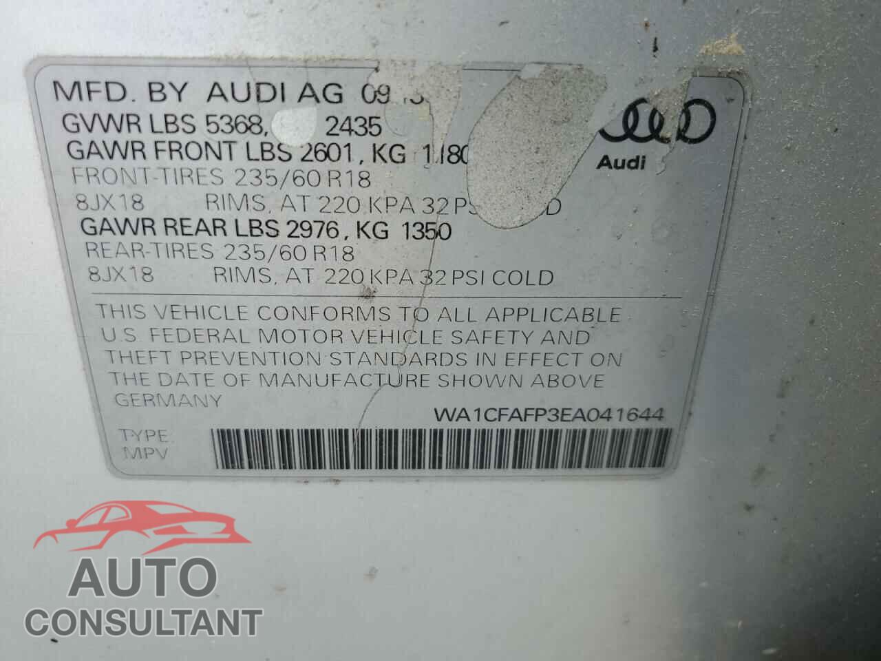AUDI Q5 2014 - WA1CFAFP3EA041644