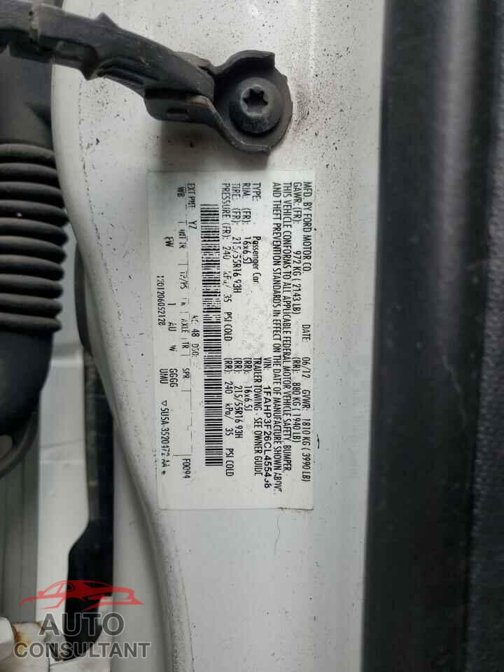 FORD FOCUS 2012 - 1FAHP3F26CL455498