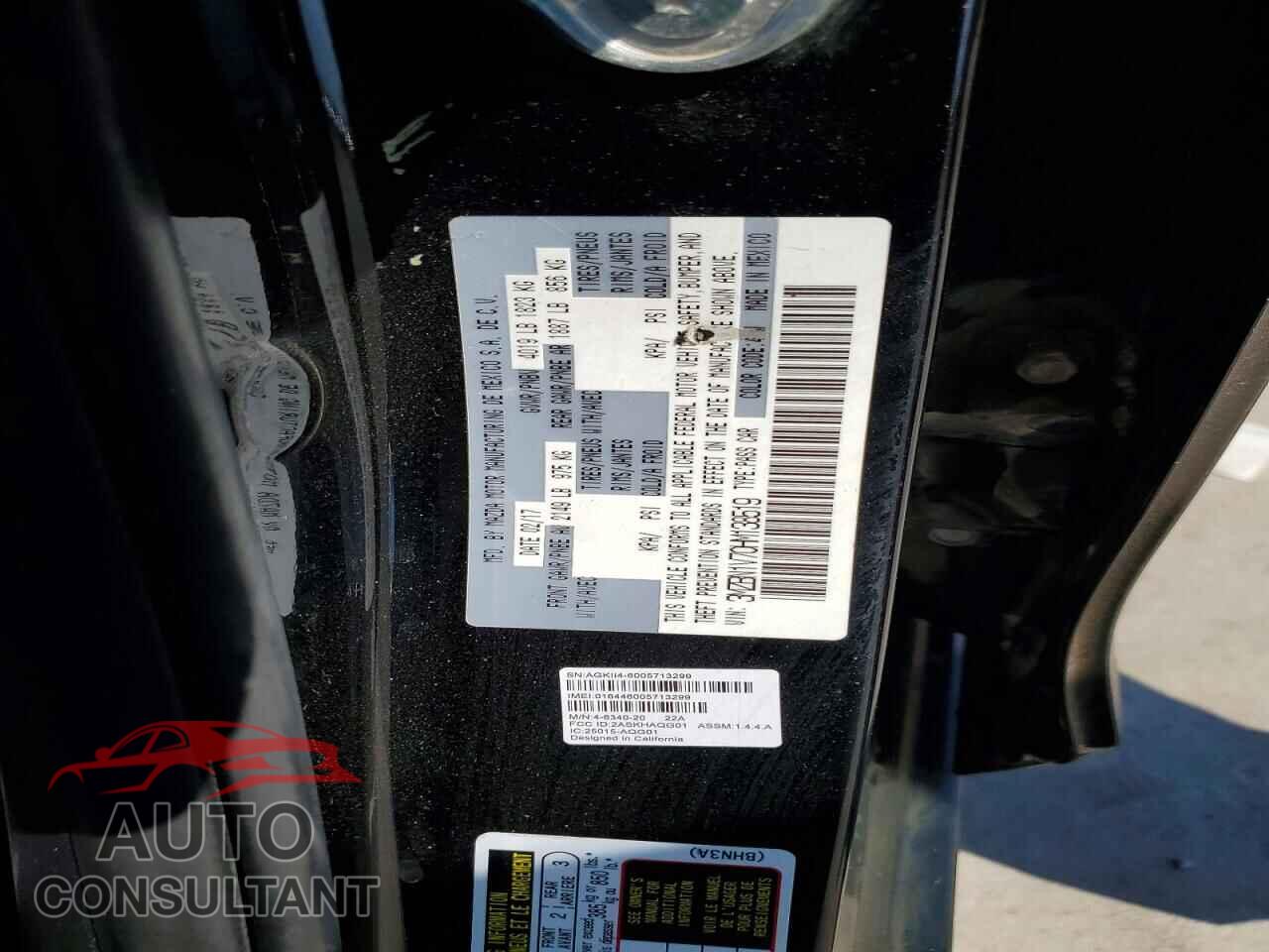 MAZDA 3 2017 - 3MZBN1V70HM138519