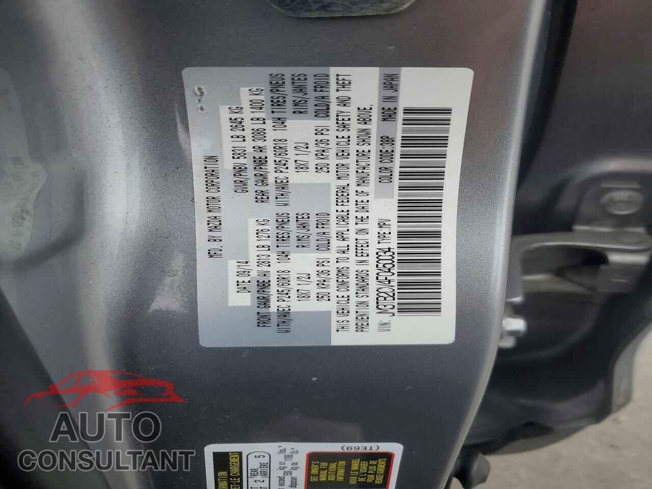 MAZDA CX-9 2015 - JM3TB2CV4F0450034