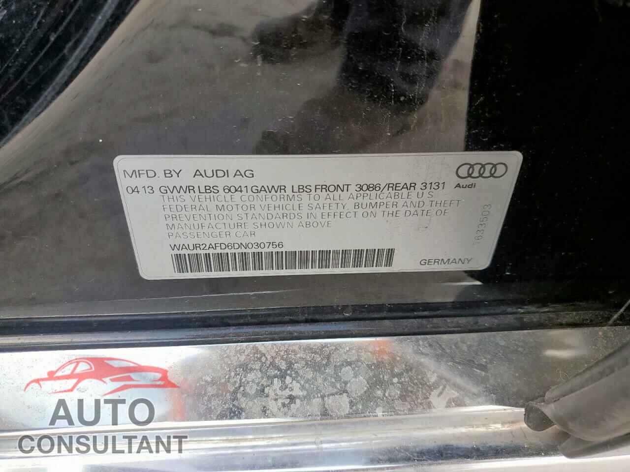 AUDI A8 2013 - WAUR2AFD6DN030756