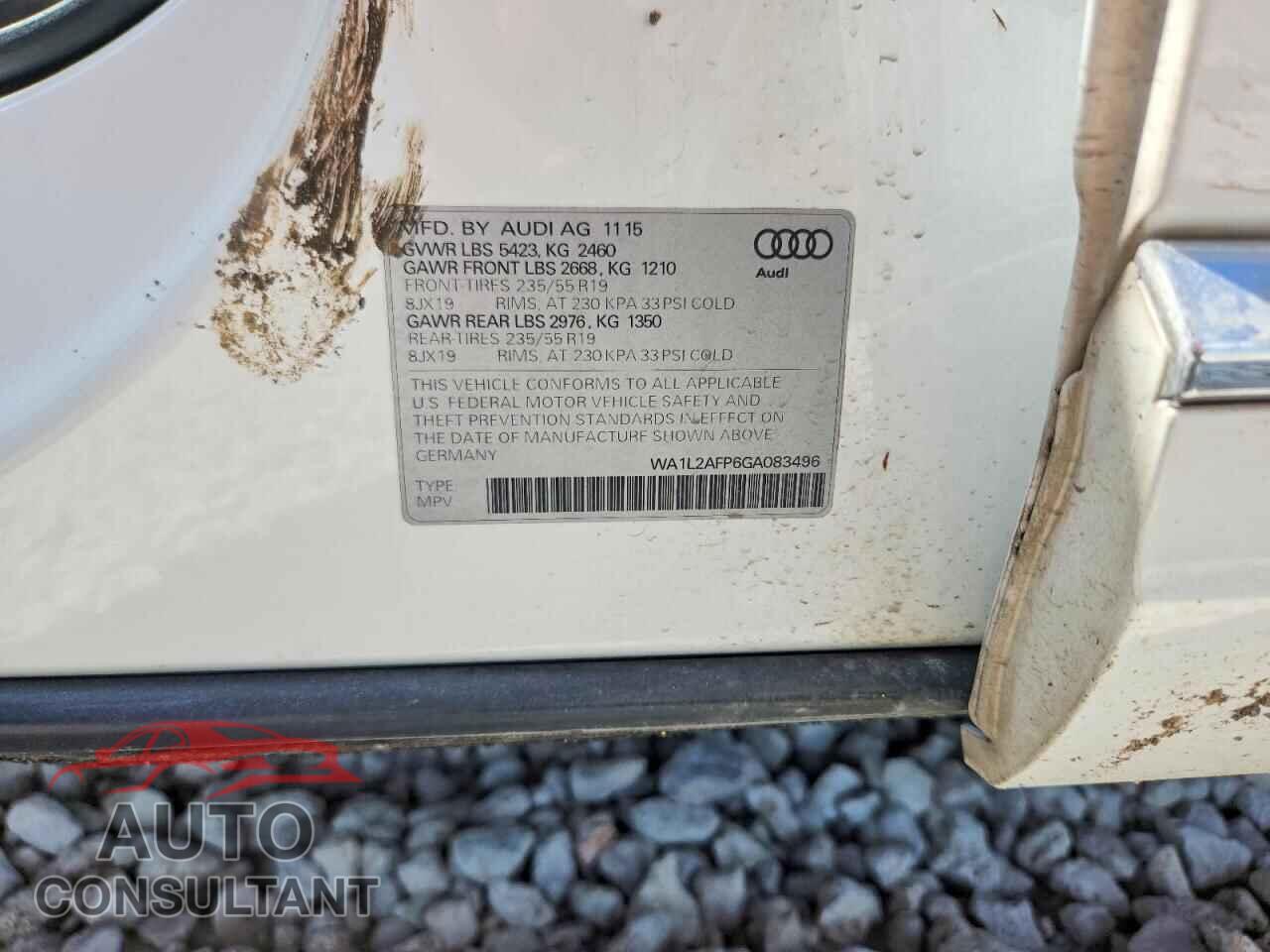 AUDI Q5 2016 - WA1L2AFP6GA083496