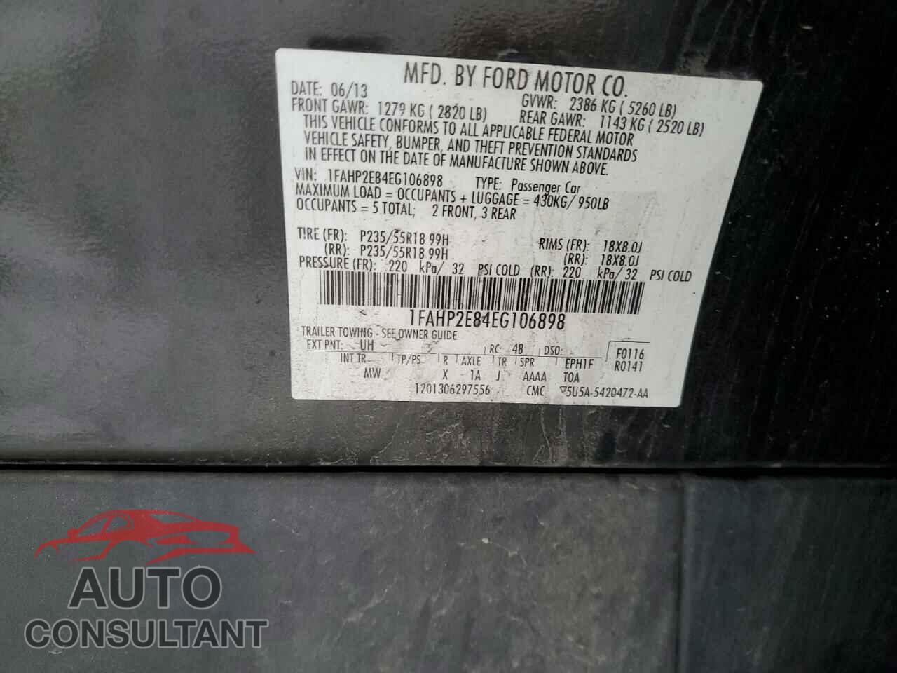 FORD TAURUS 2014 - 1FAHP2E84EG106898