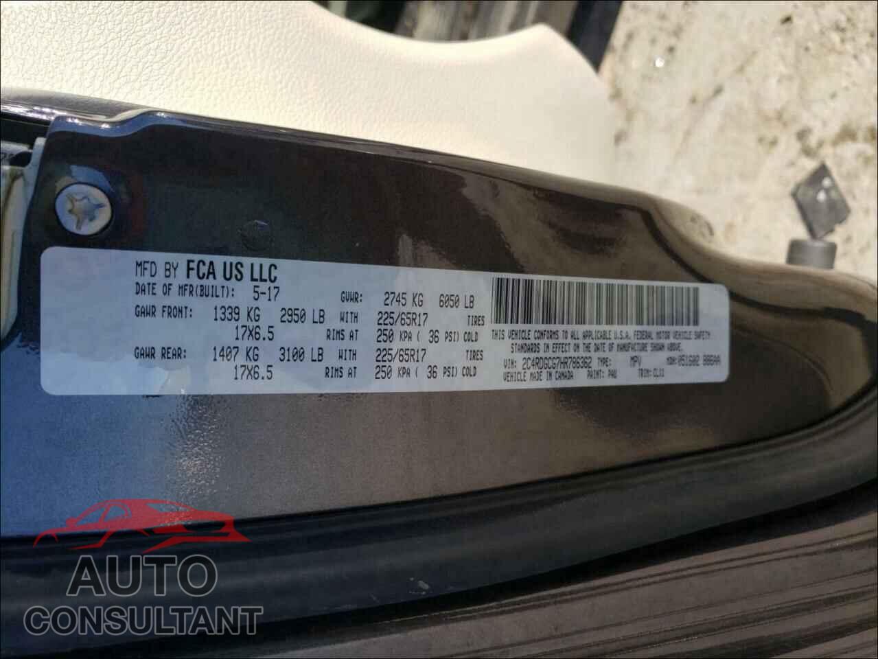 DODGE CARAVAN 2017 - 2C4RDGCG7HR786362
