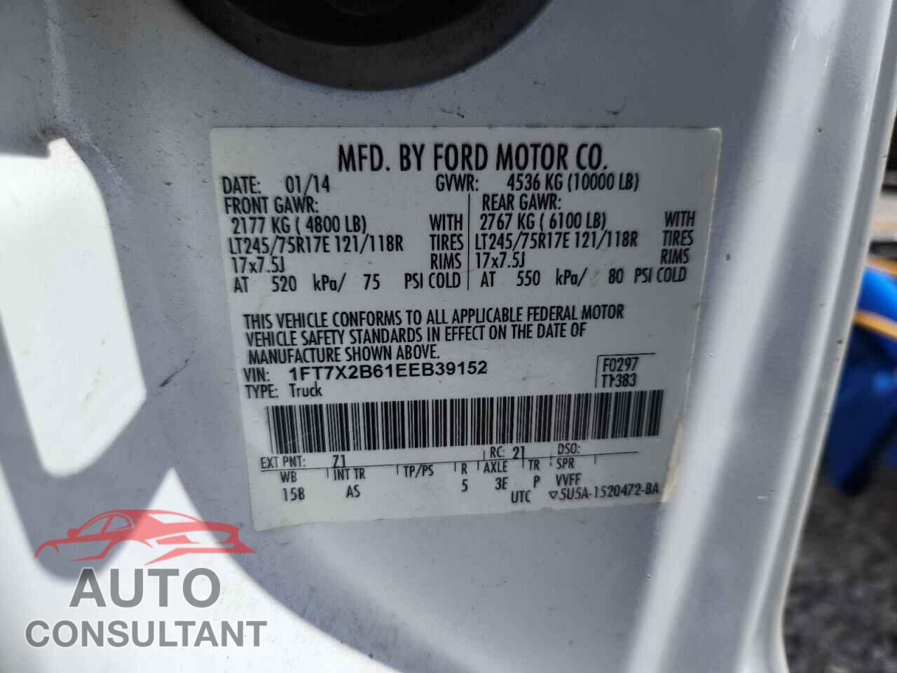 FORD F250 2014 - 1FT7X2B61EEB39152