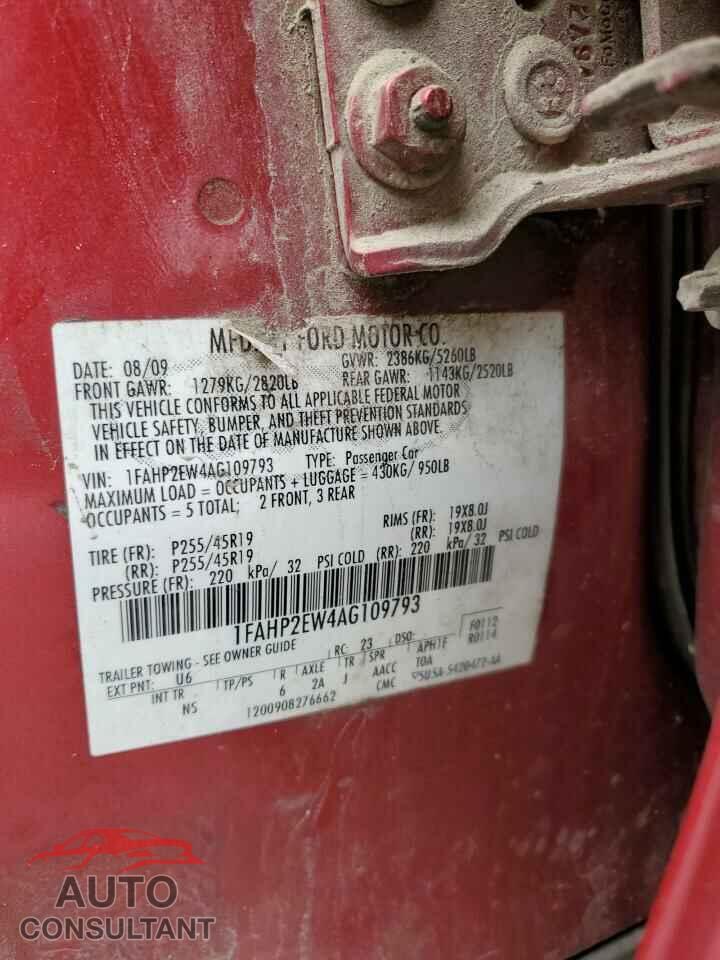 FORD TAURUS 2010 - 1FAHP2EW4AG109793
