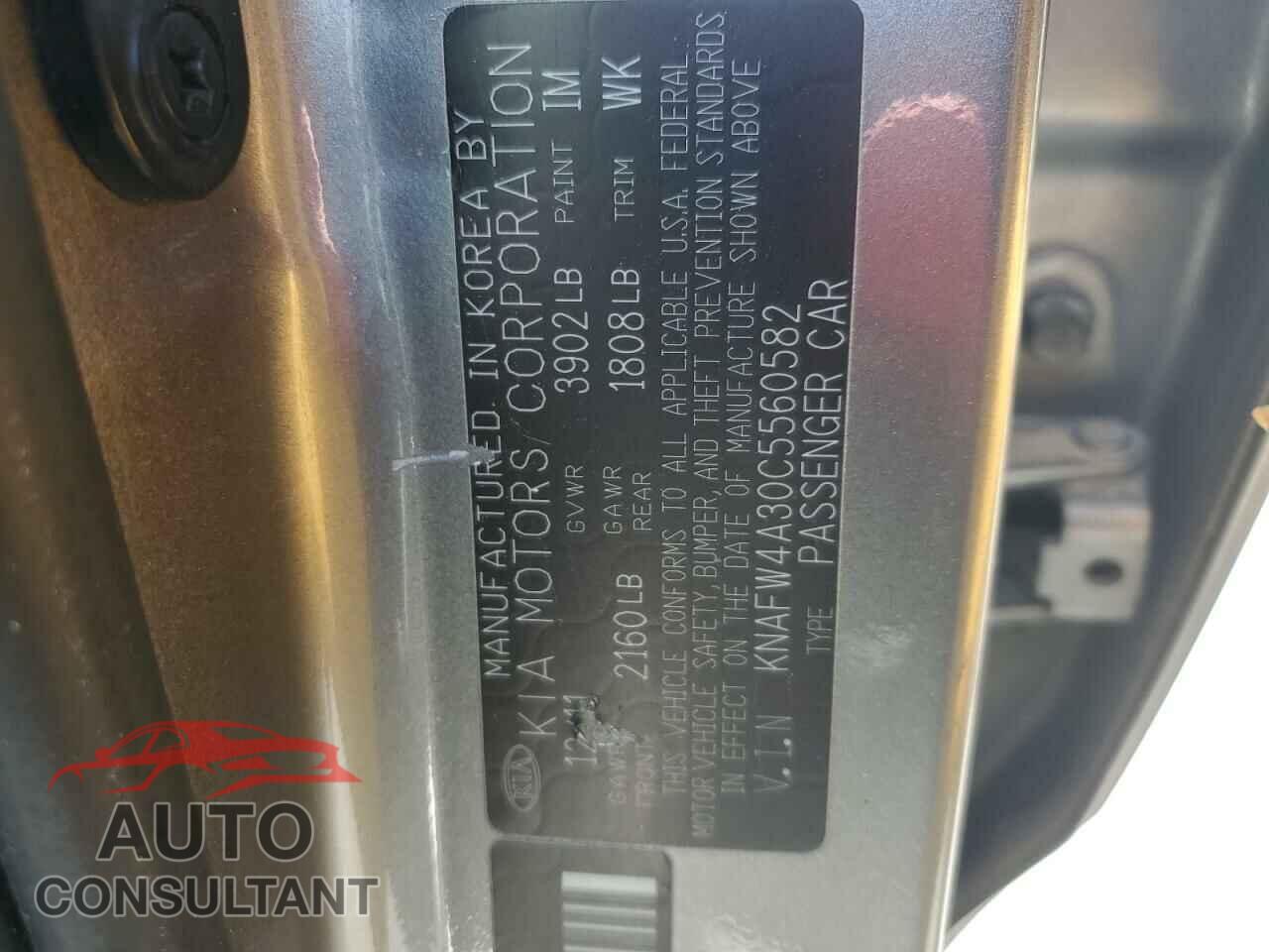 KIA FORTE 2012 - KNAFW4A30C5560582
