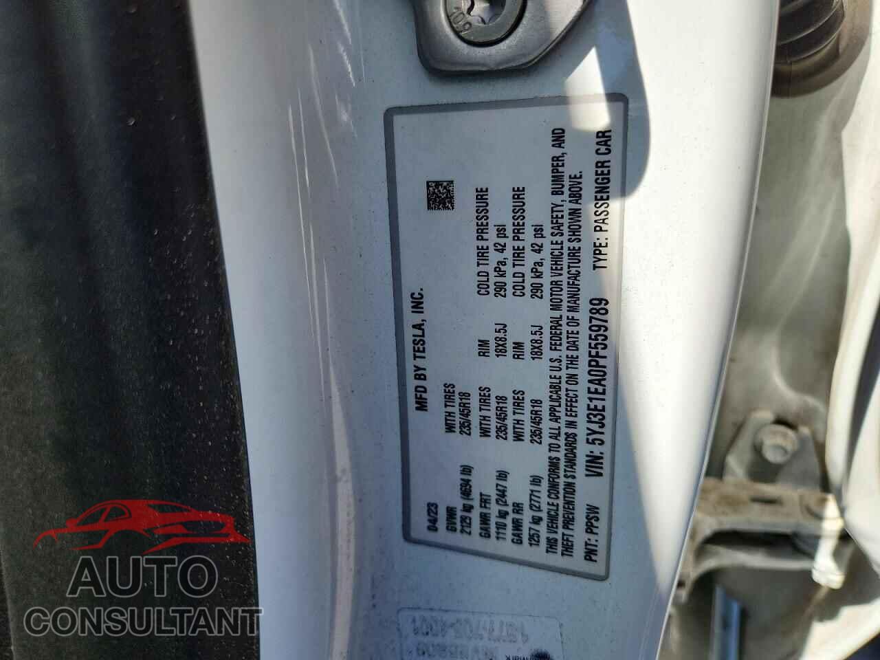 TESLA MODEL 3 2023 - 5YJ3E1EA0PF559789