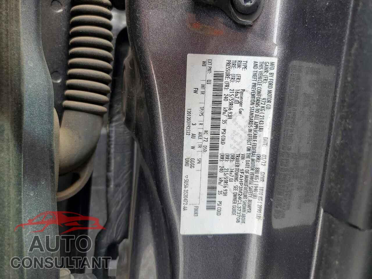 FORD FOCUS 2012 - 1FAHP3M24CL373708