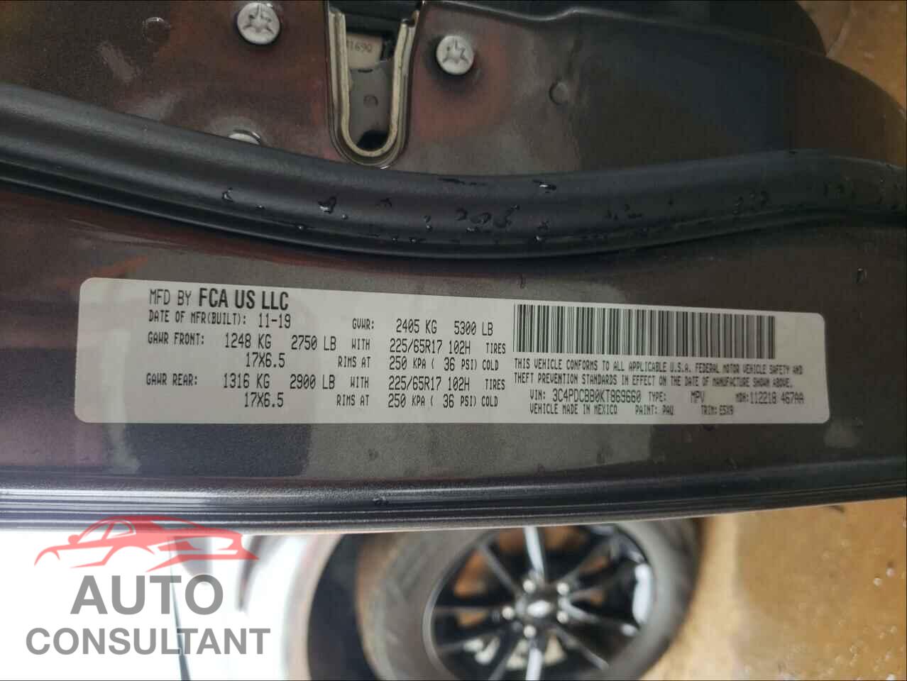 DODGE JOURNEY 2019 - 3C4PDCBB0KT869660