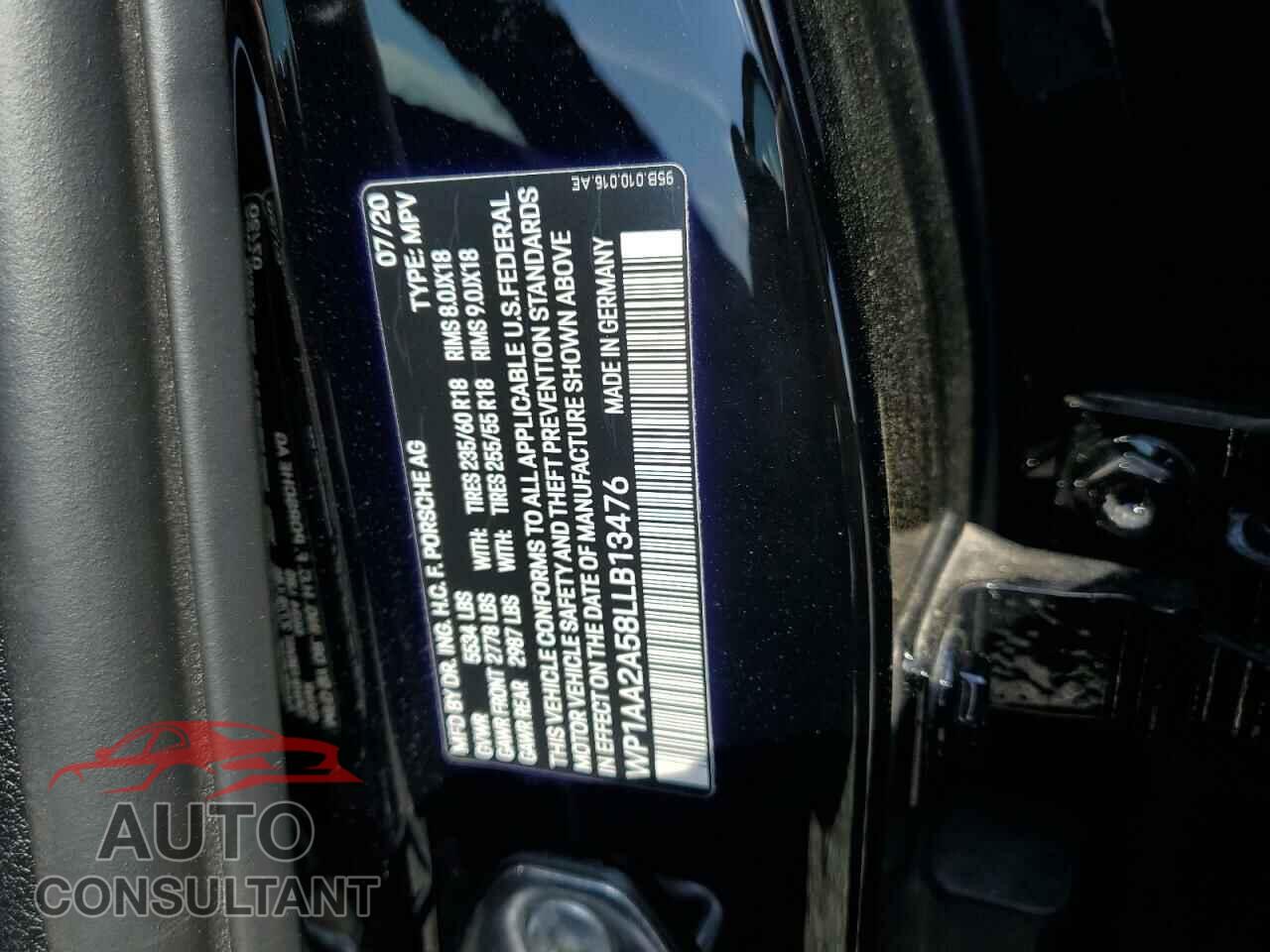 PORSCHE MACAN 2020 - WP1AA2A58LLB13476