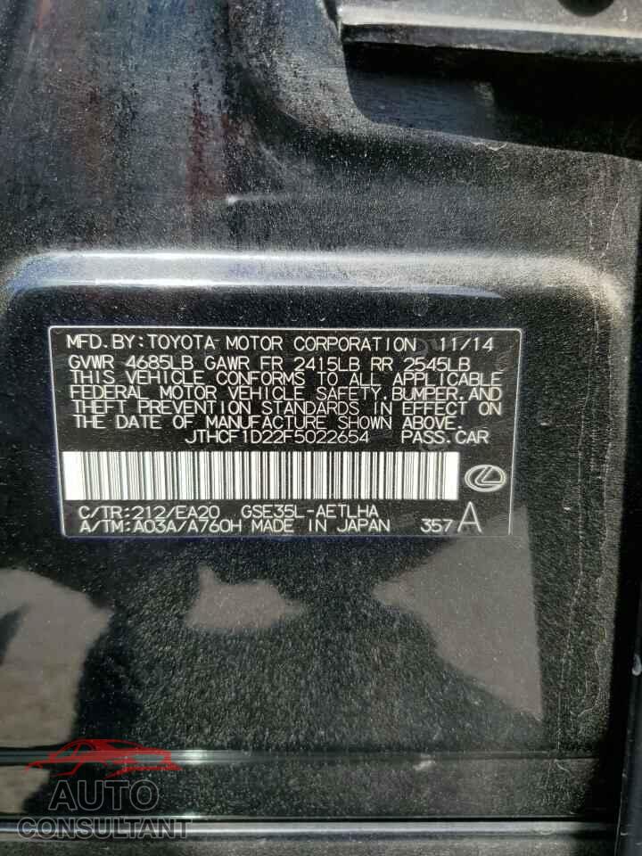 LEXUS IS 2015 - JTHCF1D22F5022654