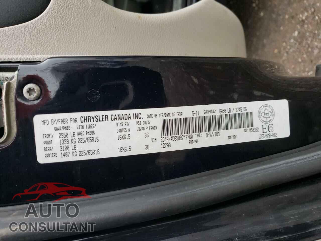 DODGE CARAVAN 2011 - 2D4RN4DG5BR747760