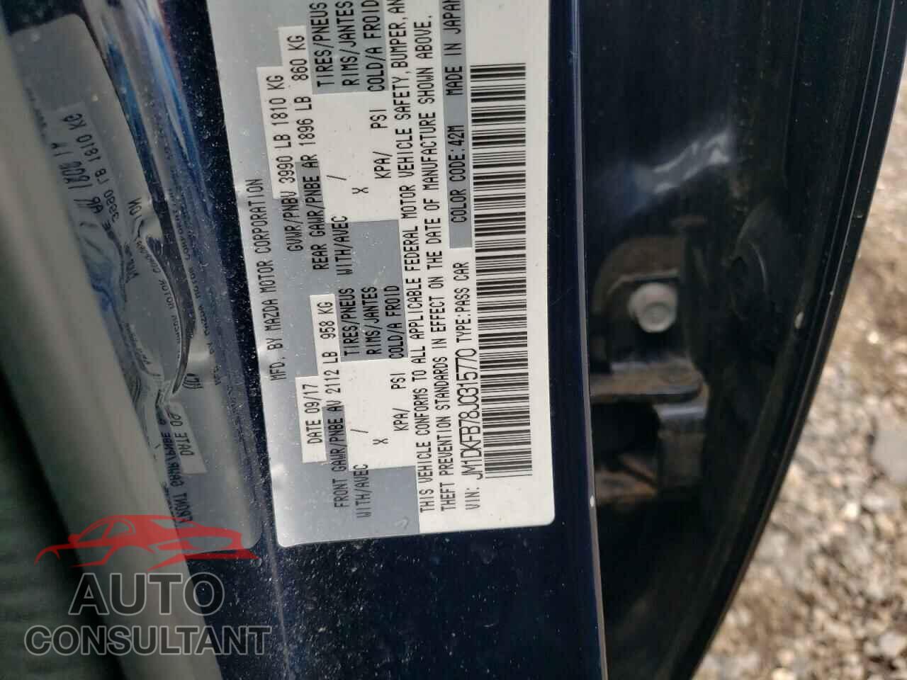 MAZDA CX-3 2018 - JM1DKFB78J0315770