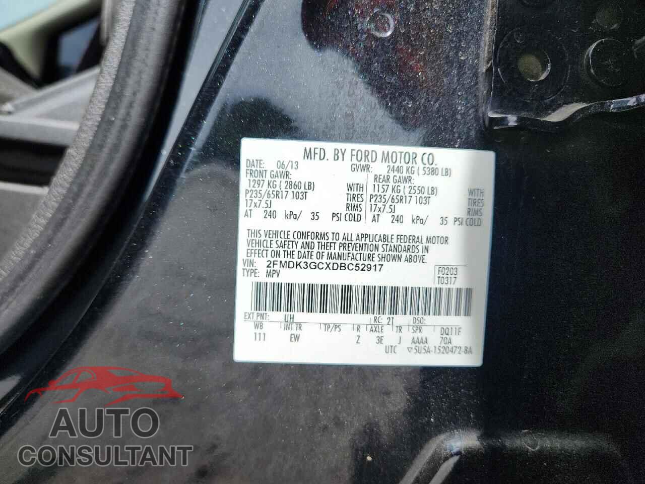 FORD EDGE 2013 - 2FMDK3GCXDBC52917