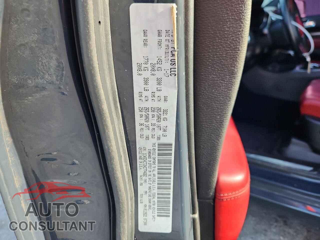 DODGE DURANGO 2017 - 1C4SDHCT2HC774682