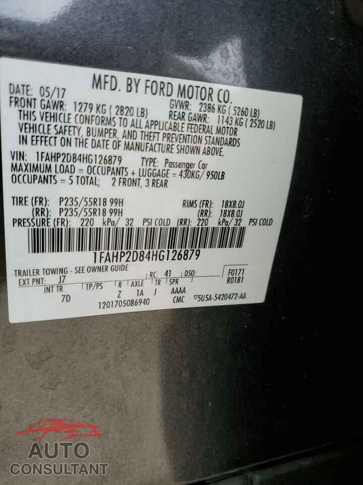 FORD TAURUS 2017 - 1FAHP2D84HG126879