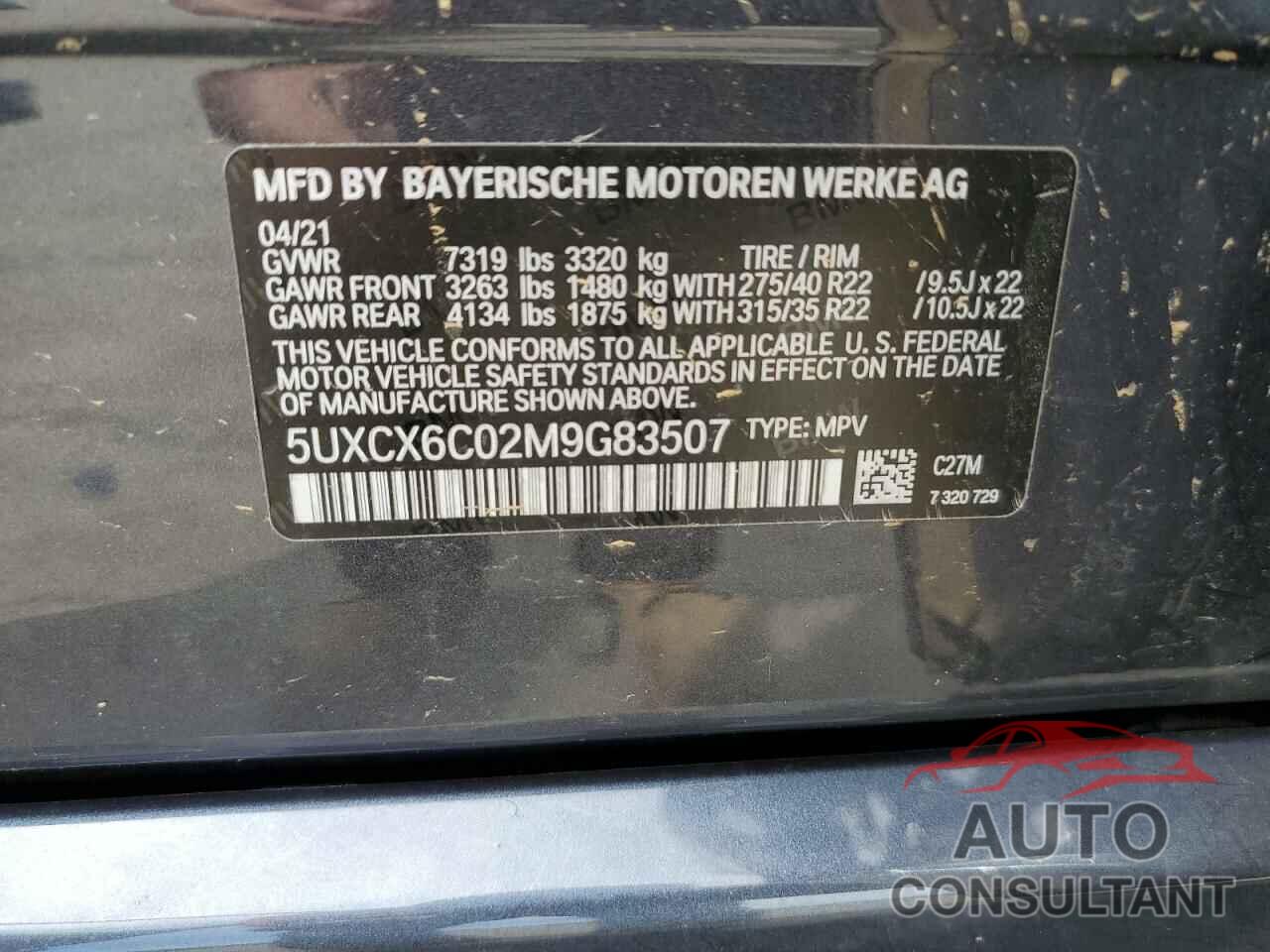 BMW X7 2021 - 5UXCX6C02M9G83507