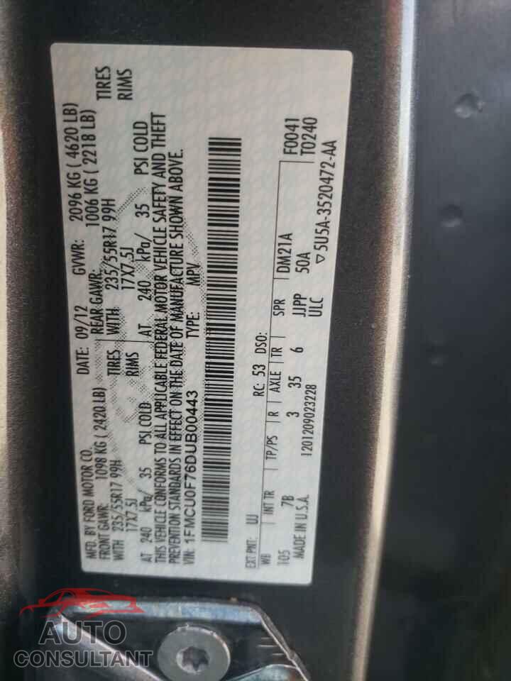 FORD ESCAPE 2013 - 1FMCU0F76DUB00443
