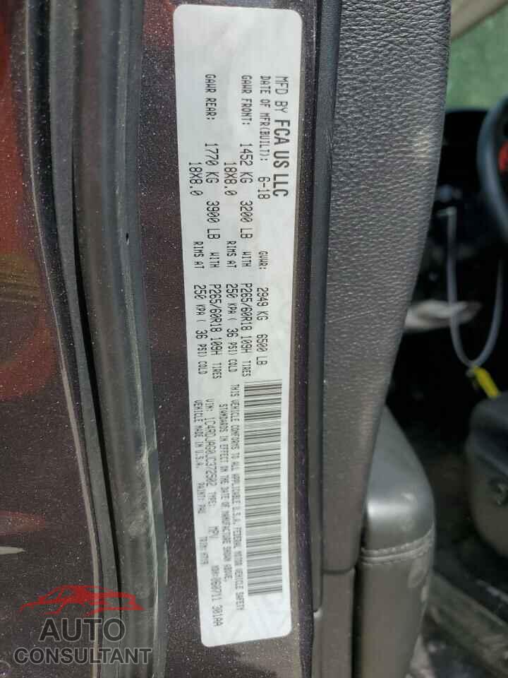 DODGE DURANGO 2018 - 1C4RDJAG0JC372502