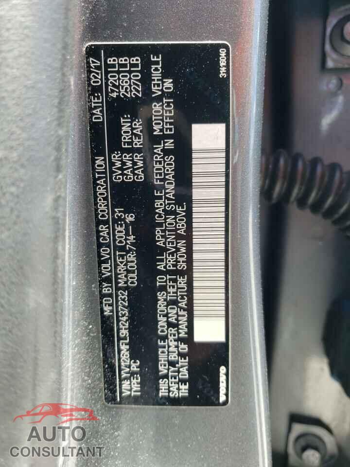 VOLVO S60 2017 - YV126MFL9H2437232