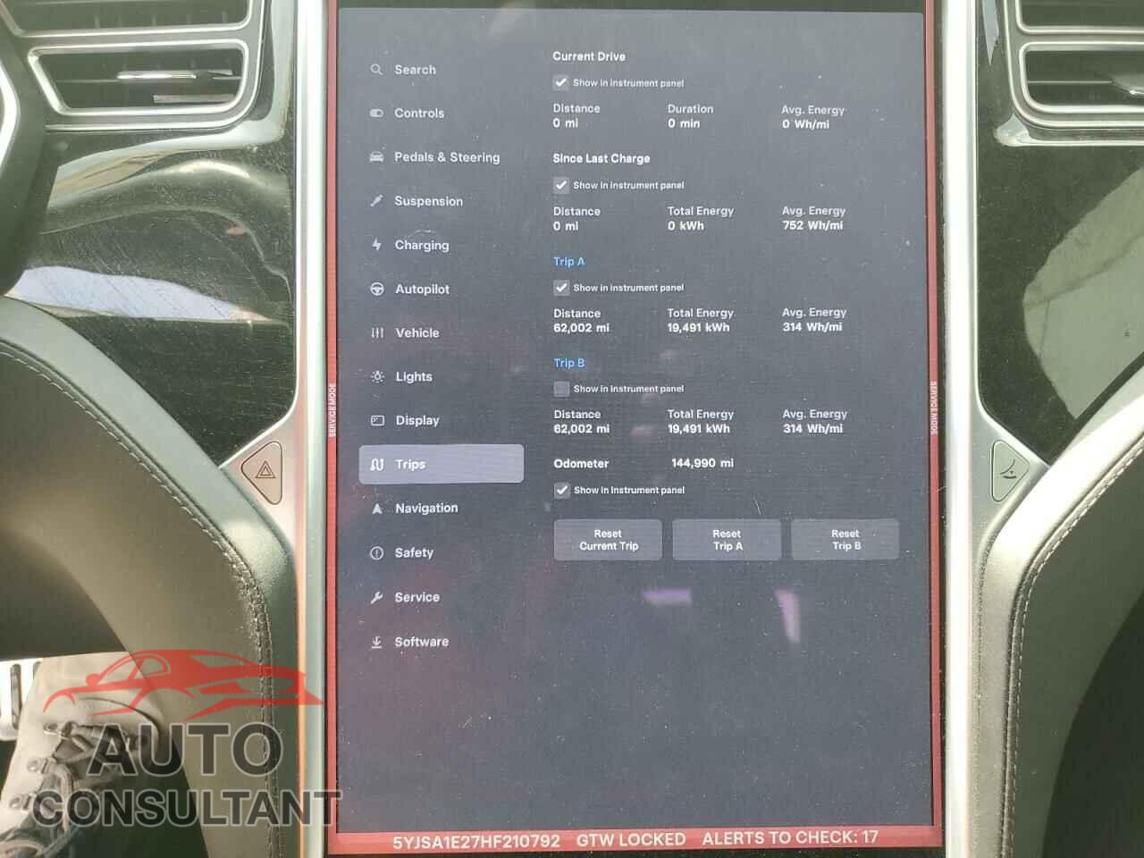 TESLA MODEL S 2017 - 5YJSA1E27HF210792