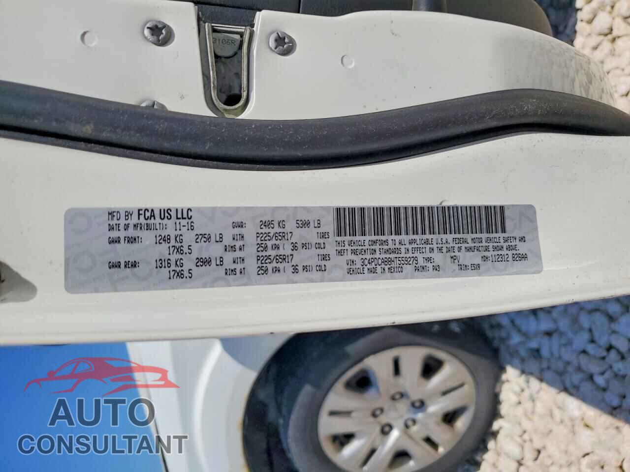 DODGE JOURNEY 2017 - 3C4PDCAB8HT559279