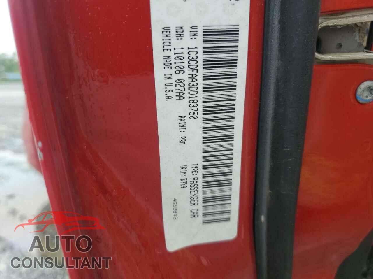 DODGE DART 2013 - 1C3CDFAA3DD183750