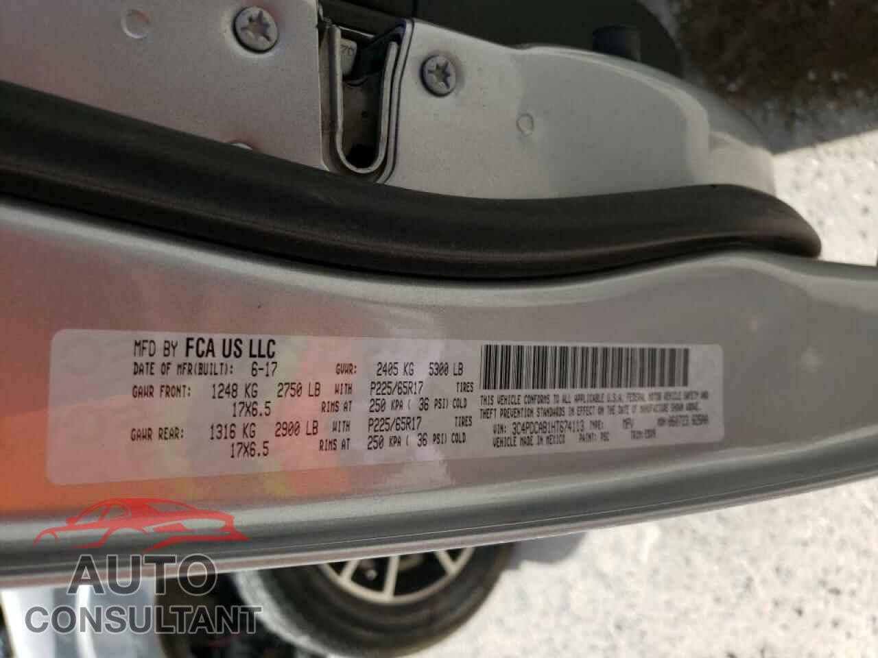 DODGE JOURNEY 2017 - 3C4PDCAB1HT674113