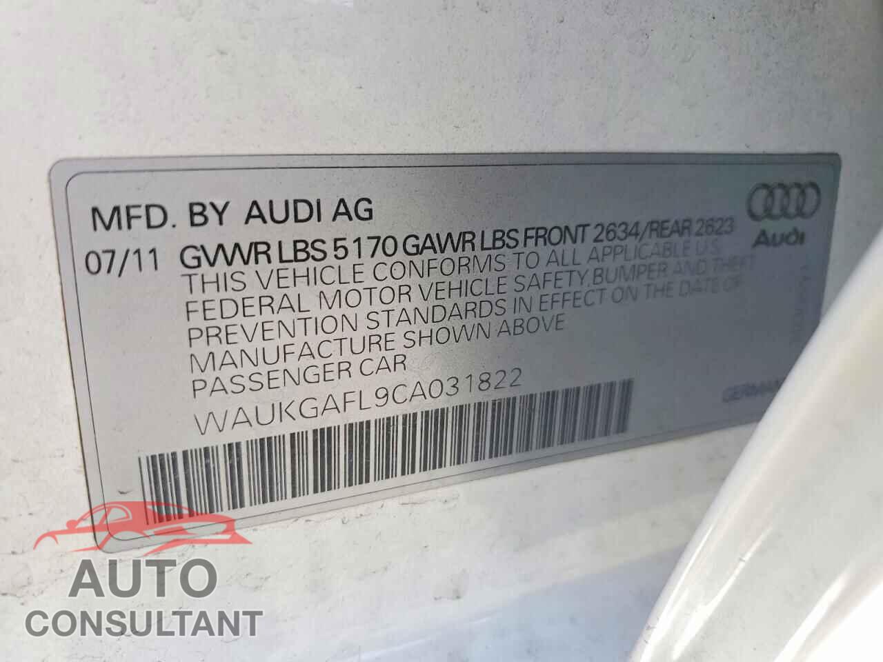 AUDI S4/RS4 2012 - WAUKGAFL9CA031822