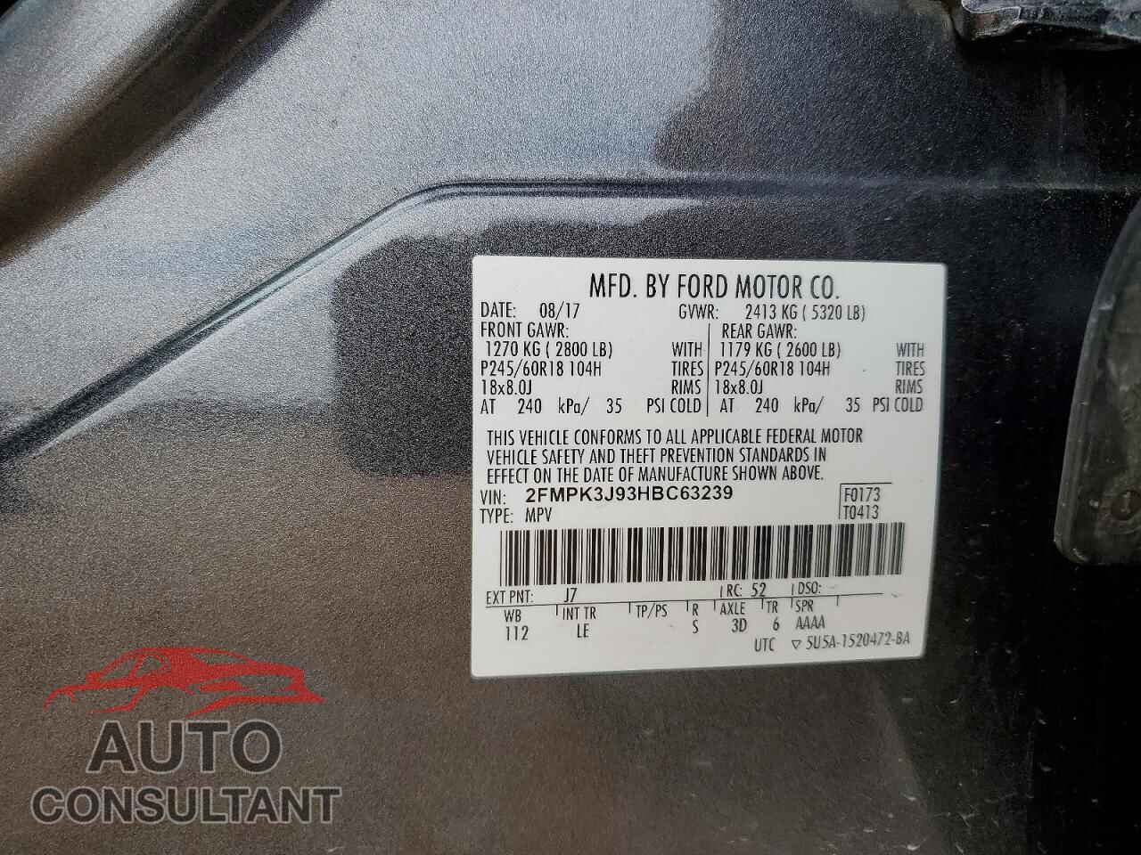FORD EDGE 2017 - 2FMPK3J93HBC63239