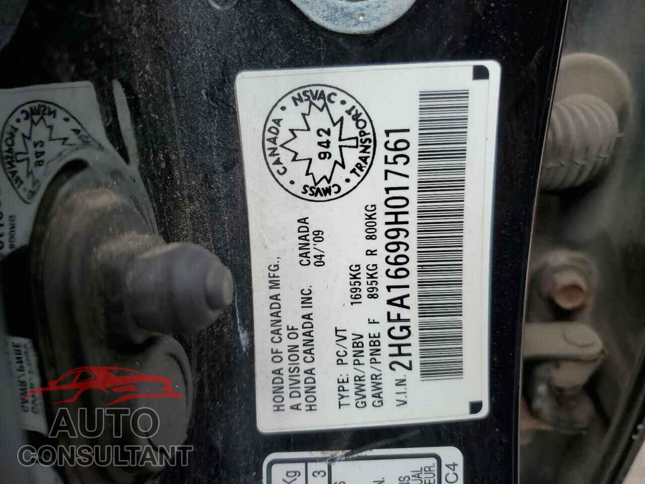 HONDA CIVIC 2009 - 2HGFA16699H017561