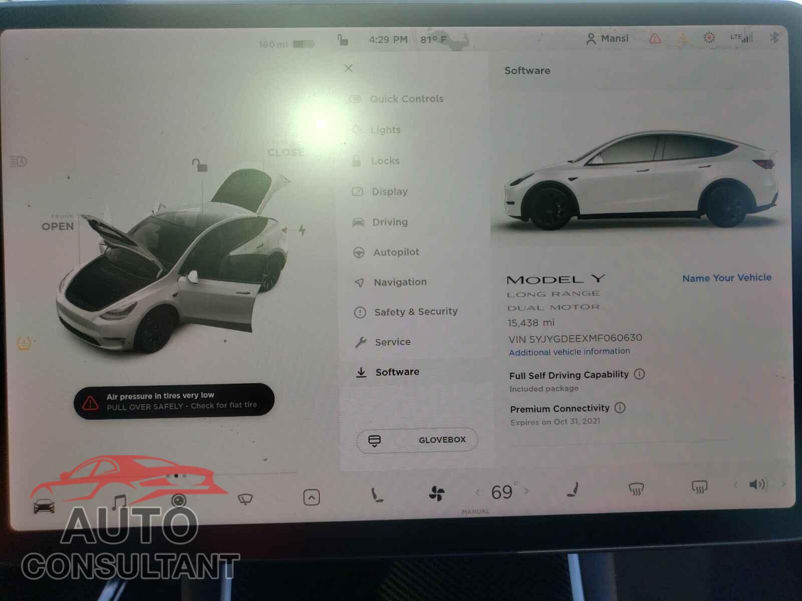 TESLA MODEL Y 2021 - 5YJYGDEEXMF060630
