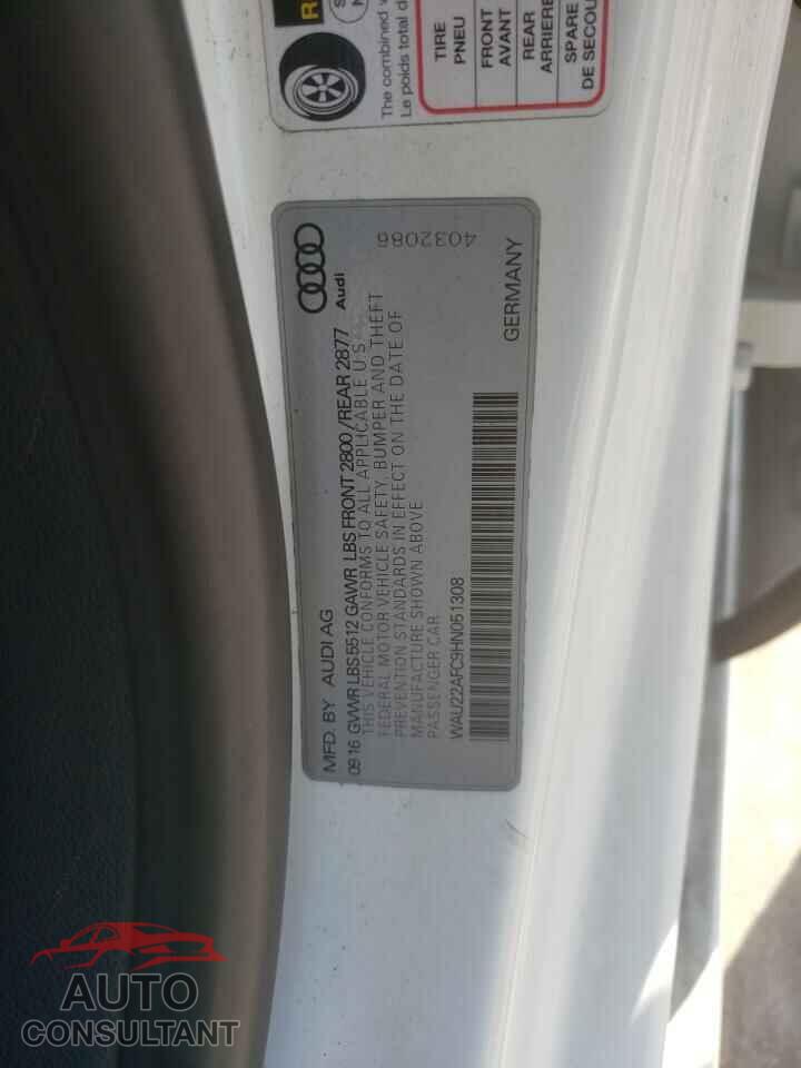 AUDI A7 2017 - WAU22AFC9HN051308