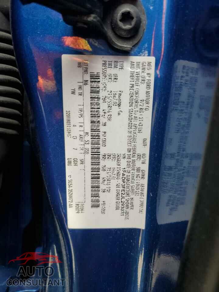 FORD FOCUS 2018 - 1FADP3FE2JL293021