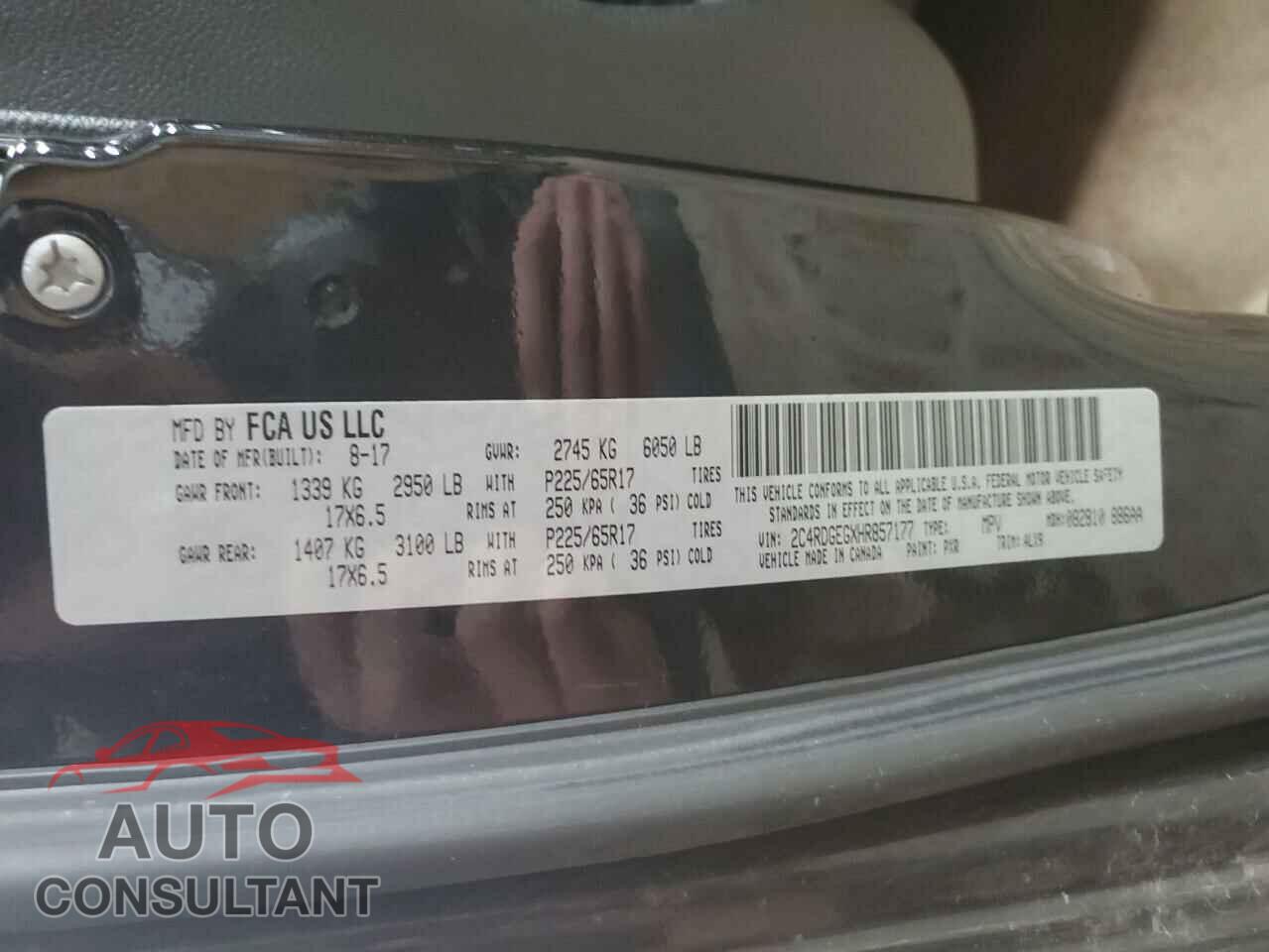 DODGE CARAVAN 2017 - 2C4RDGEGXHR857177