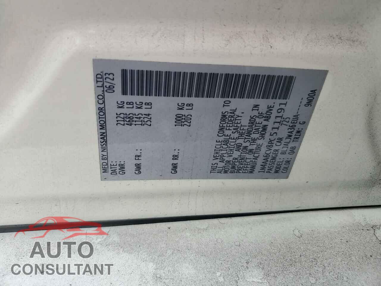 NISSAN MAXIMA 2023 - 1N4AA6CV8PC511191
